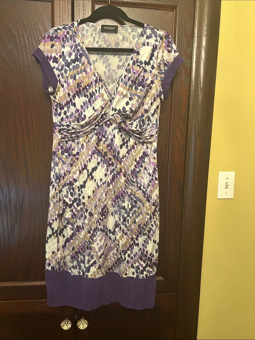 Purple Print Midi Dress
